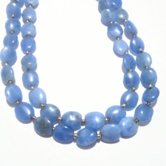 Blue Lace Agate Multi Strand Beaded Necklace - Picture 6 of 6